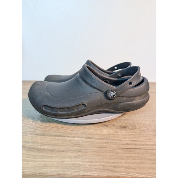 Crocs Sandal Womens 12 Black Slingback Bistro Clog Work Chef Shoe Anti Slip - Picture 6 of 8
